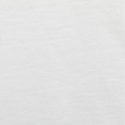 Swatch  view of a white tee with refined embroidery detail on the sleeve and screen-printed details on the front and back, this tee delivers a balance of comfort, structure, and everyday wearability.